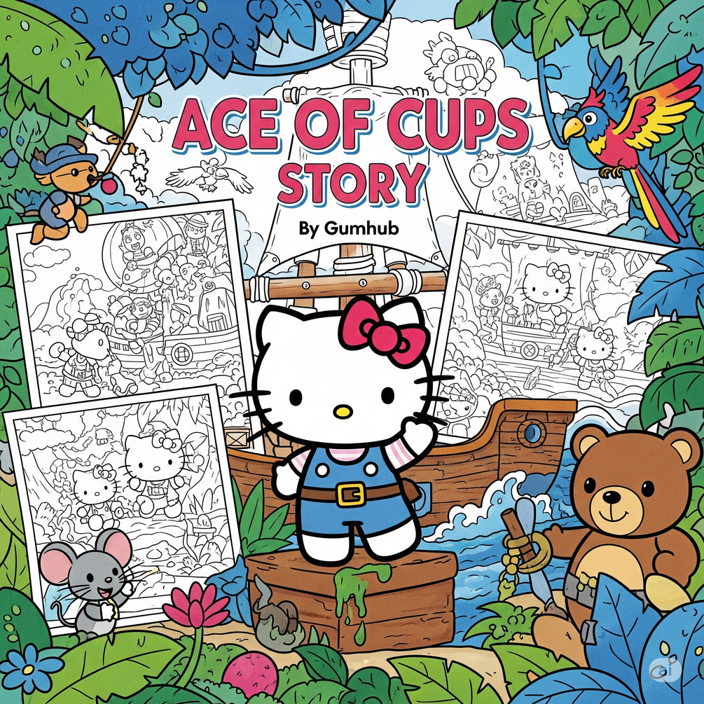 Hello Kitty Coloring Book Ace Of Cups 