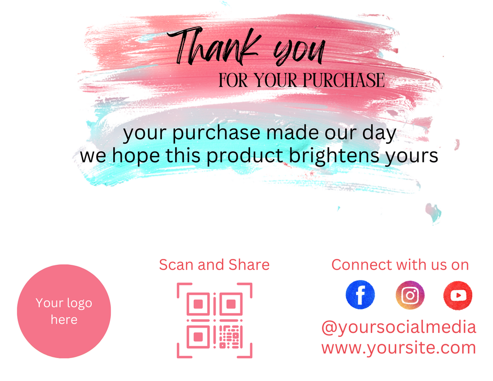 Business Thank you Card Template, Thank you for your Purchase Card Template