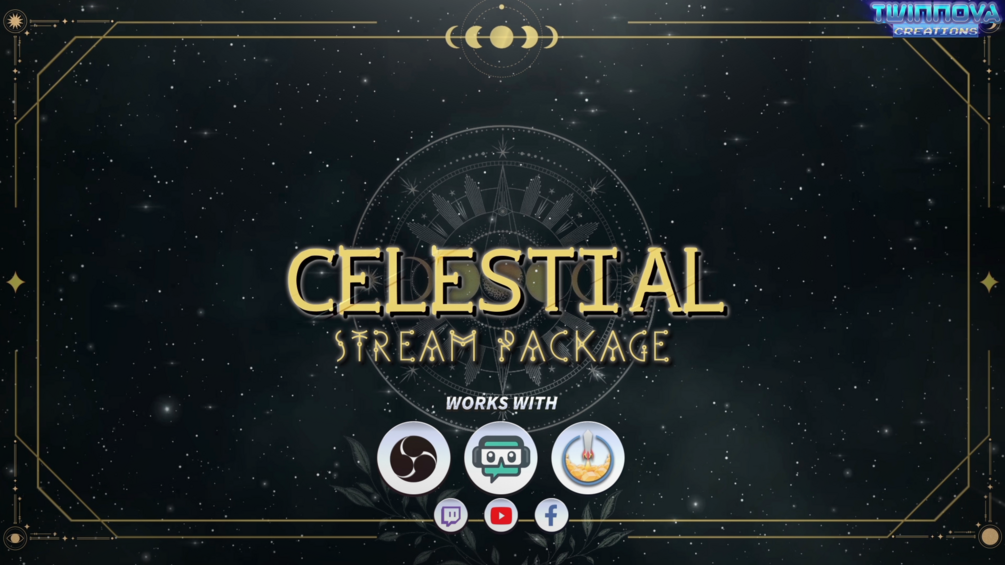 Animated Twitch Overlay Stream Cozy, Celestial Twitch Overlay, Twitch