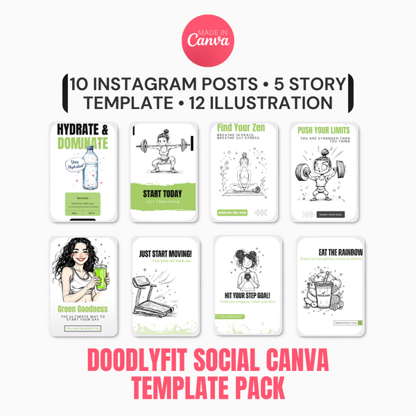 DoodlyFit Social Canva Template Pack