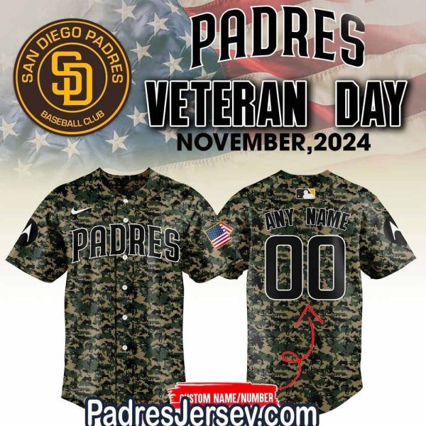 San Diego Padres Baseball Jersey Outfit Veteran Day 2024