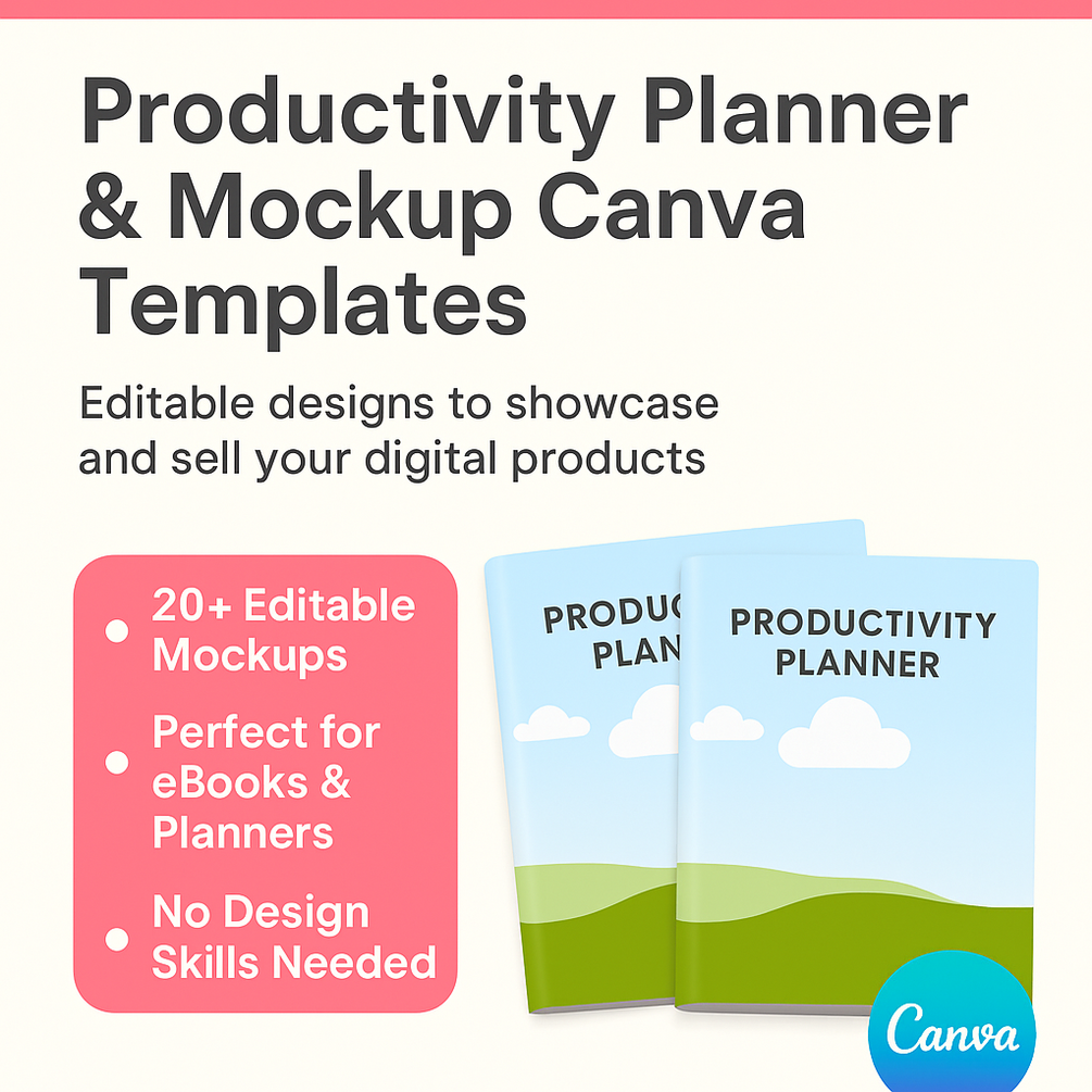 Productivity Planner & Digital Product Mockup Templates