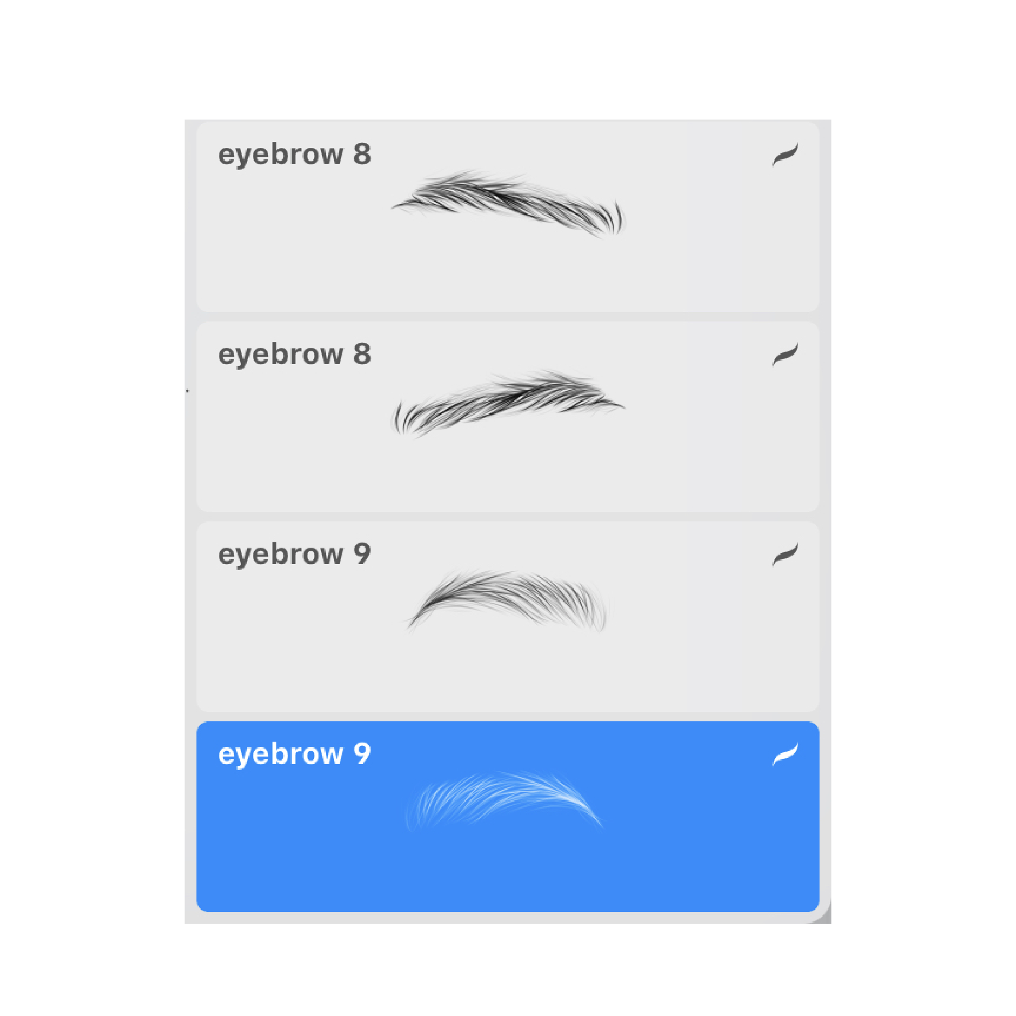 procreate eyebrow brushes