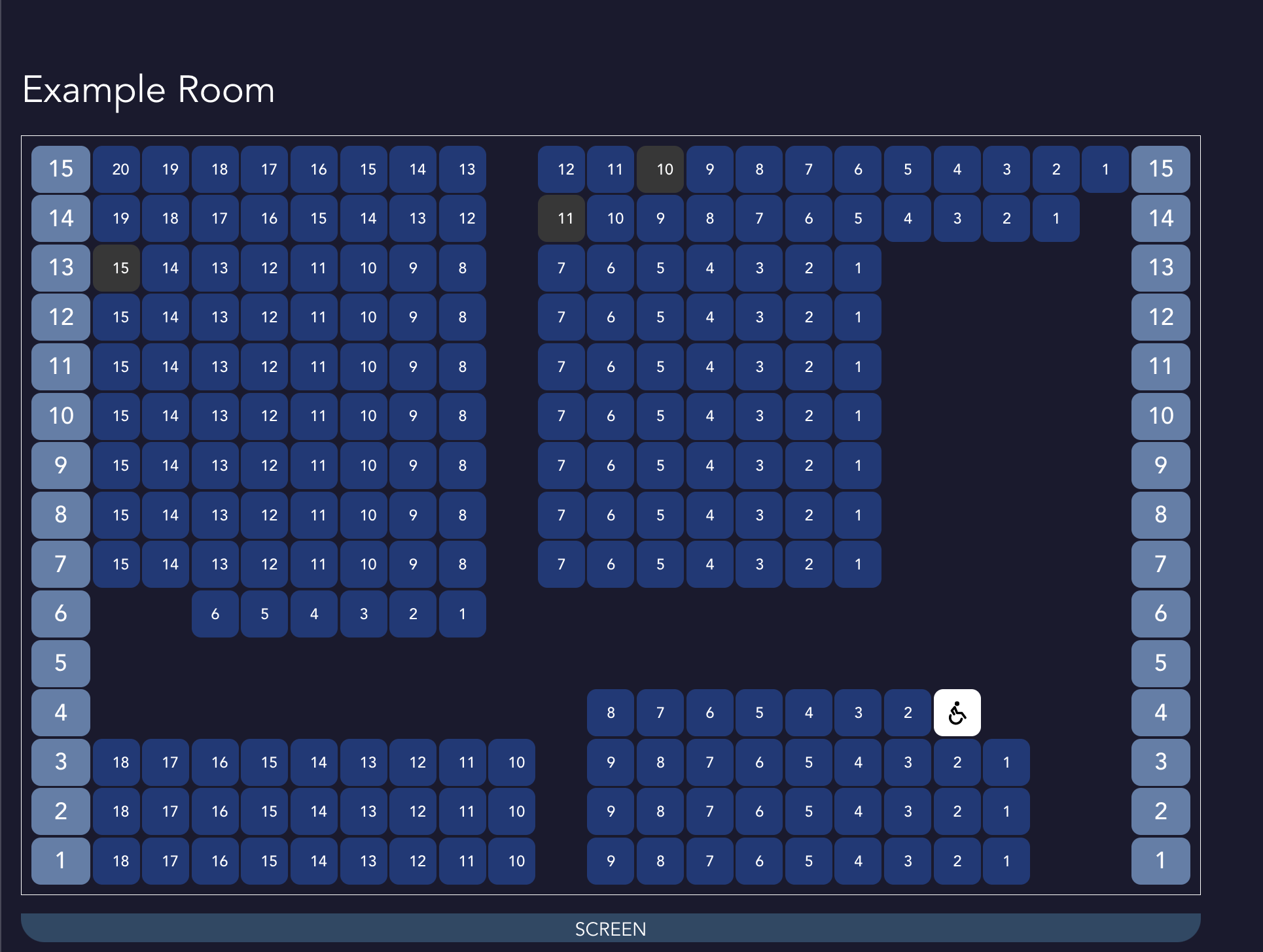 Cinema Seats Picker Component Vue Svelte 