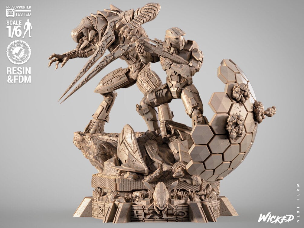 Wicked Video Games Halo Diorama: Tested and ready for 3D printing