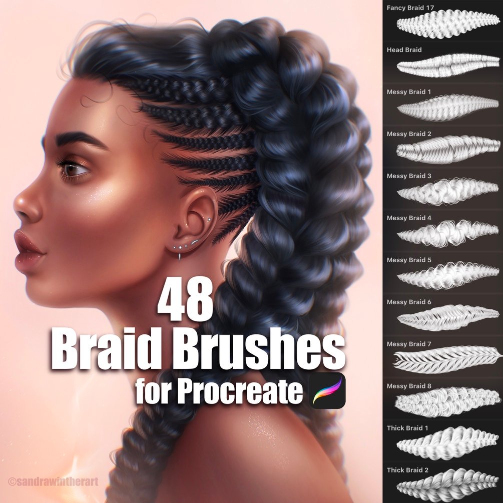 Braid Brushes for Procreate by Sandra Winther Art