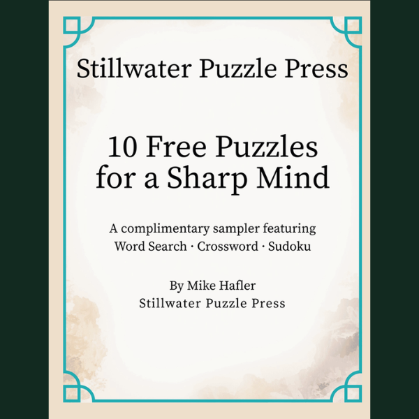 Free 10-Puzzle Pack - Word Search, Crossword & Sudoku