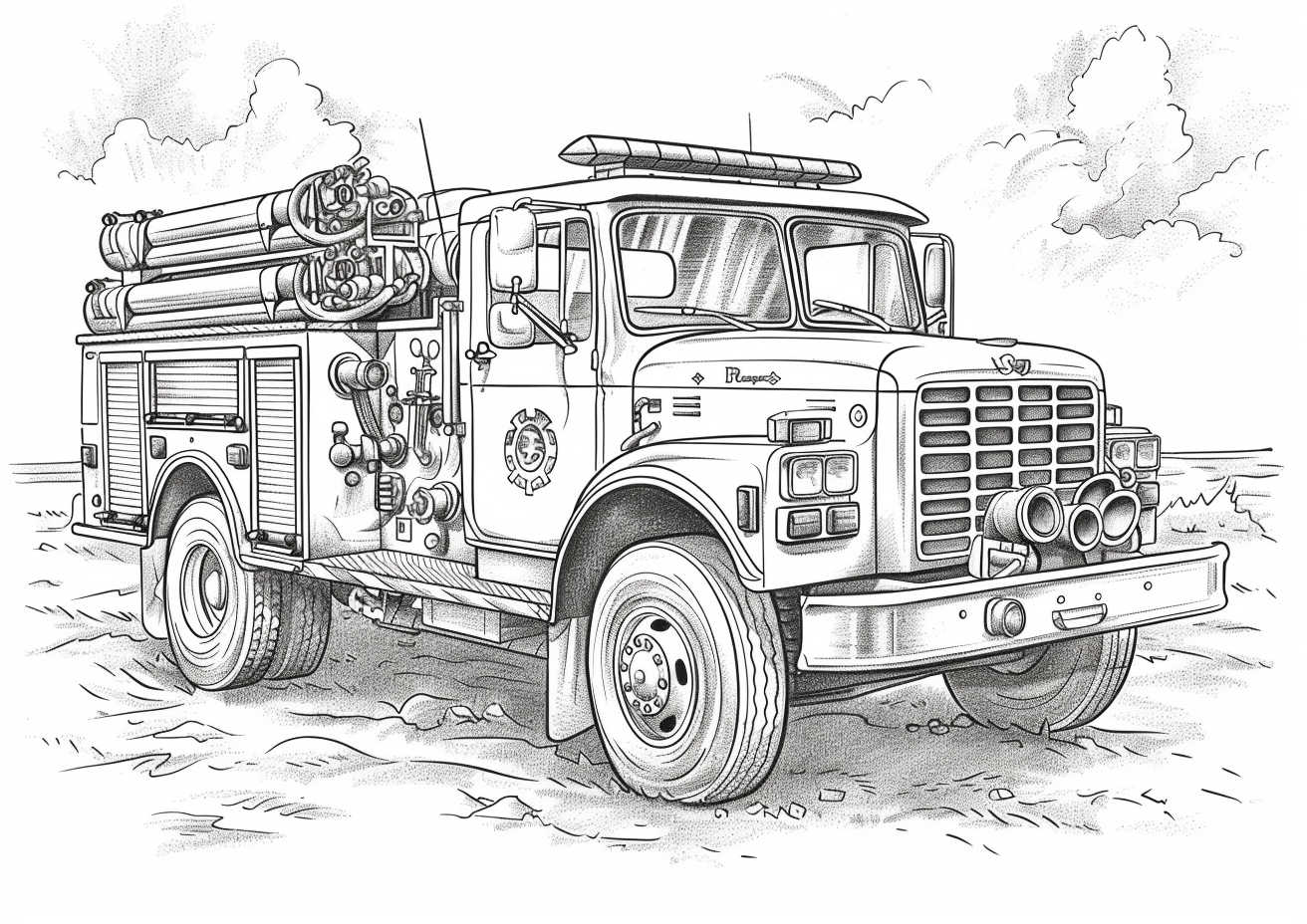 Coloring book for children 40 fire trucks part 1 june 2024 