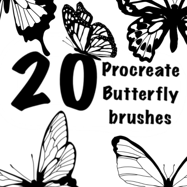20 Procreate Butterfly Brushes by Vonix Art