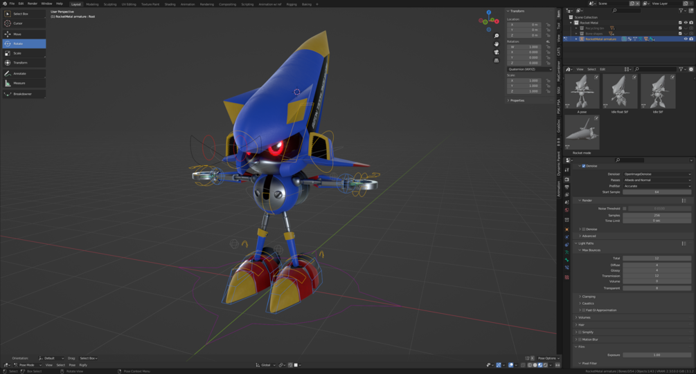 Rocket Metal Sonic rig