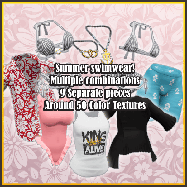 Summer Swimwear (Free on Discord) for Eloriun VRCHAT Avatar Assets