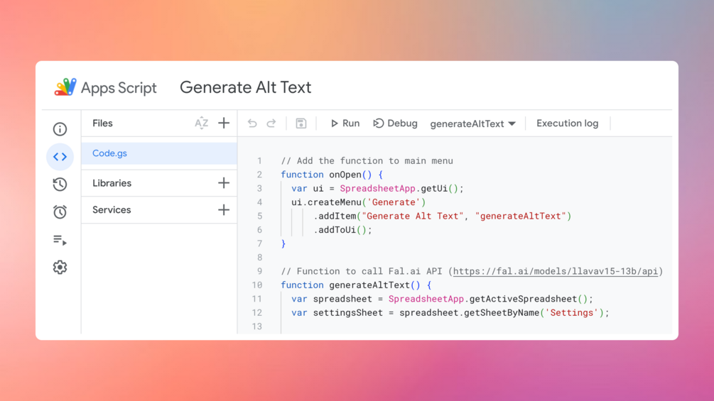 Bulk Images Alt Texts In Google Sheets Using AI LLaVA Model 