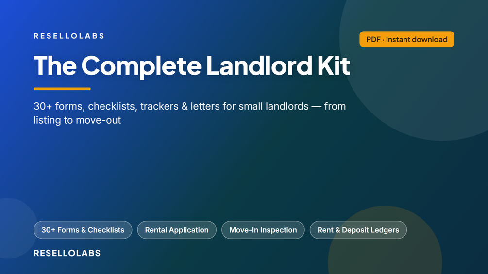 Look inside Landlord Forms & Rental Property Kit: 30+ Templates (PDF) — real pages