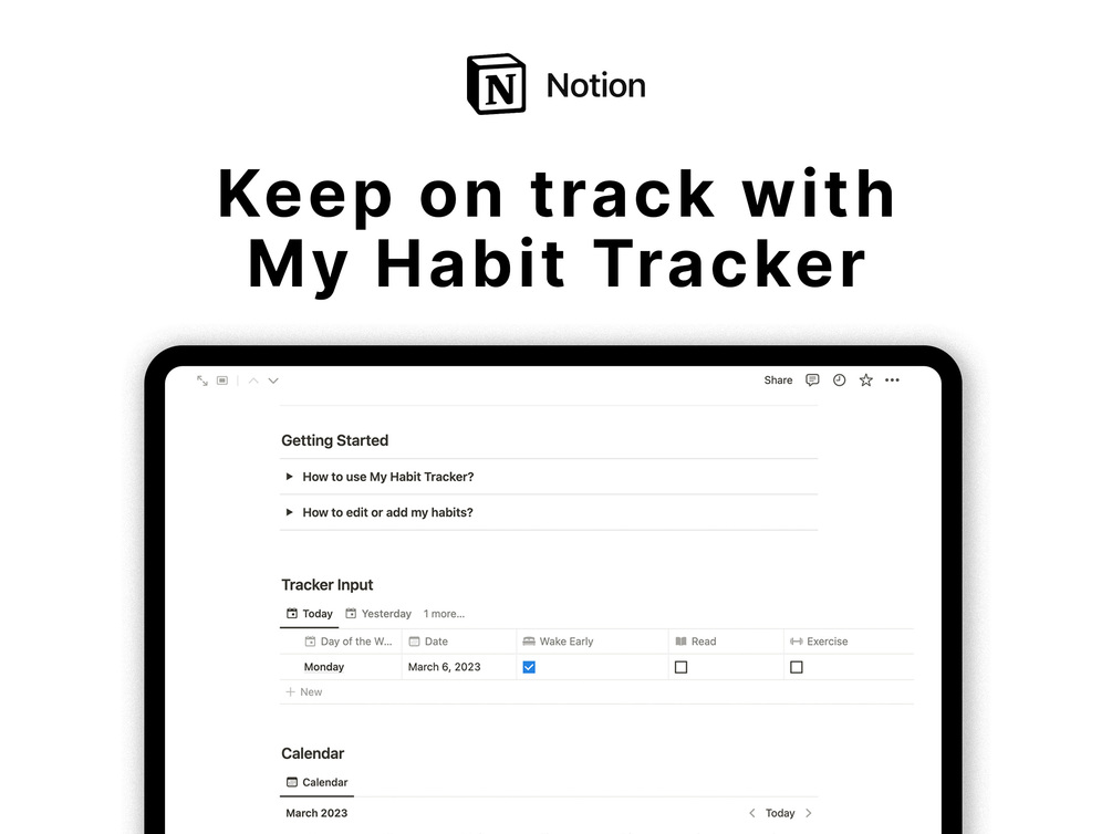 free habit tracker notion