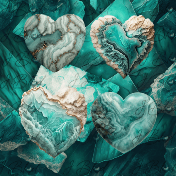 Amazonite Hearts 