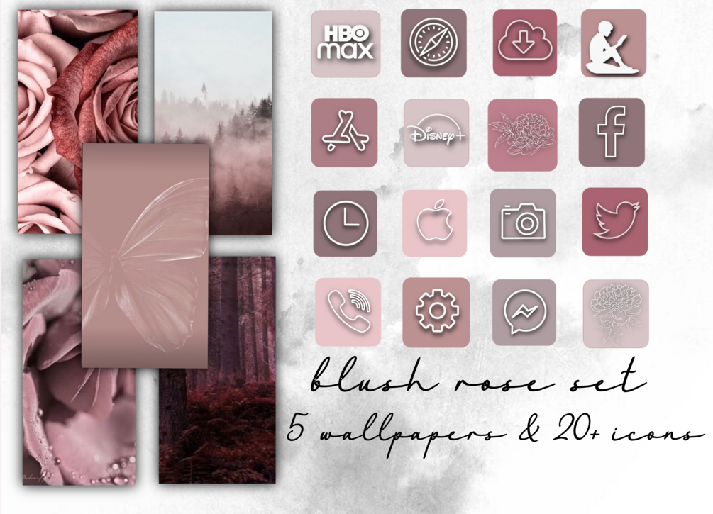 Rose blush app icons and wallpaper’s