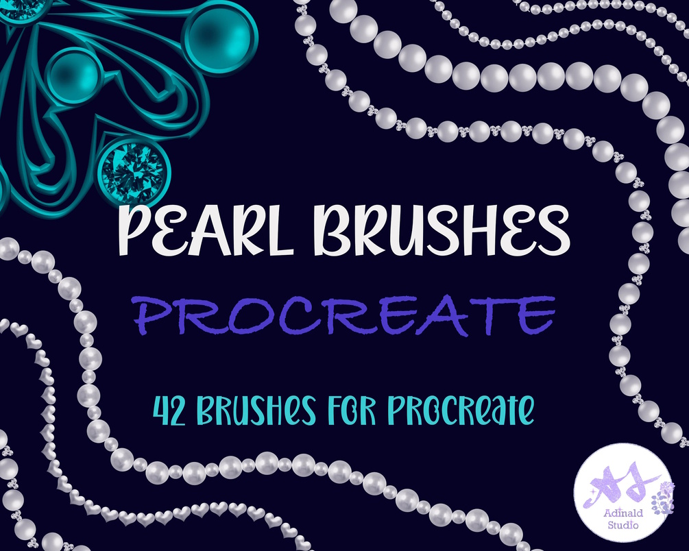 Procreate Pearl Brushes, Pearl Procreate Brushes, Realistic Jewelry
