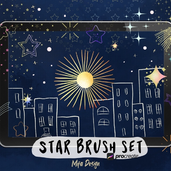 Star brush set for Procreate by Migliore