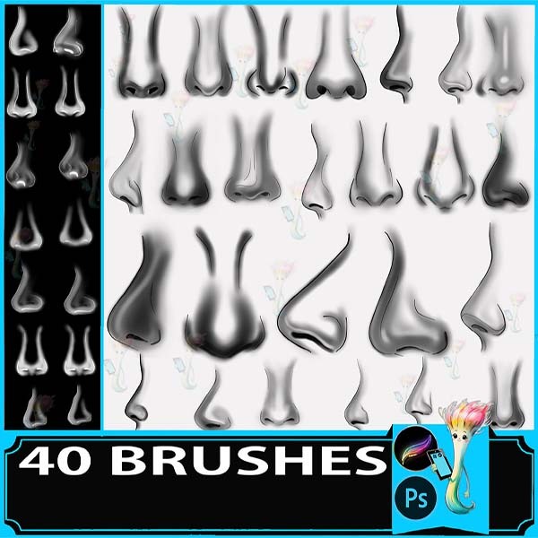 procreate brush ps brush realistic portrait nose painting auxiliary character facial features modeling nose bridge sketch by best procreate brushes