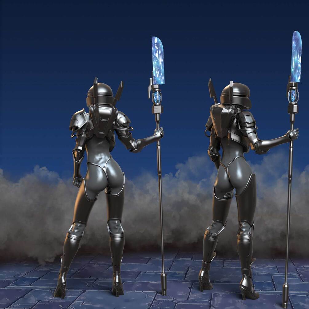 Scifi 3D armoured female suit for Daz studio and poser