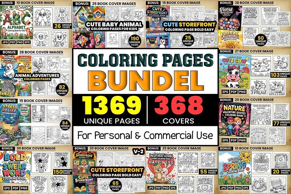 The Ultimate Coloring Book Pages Bundle