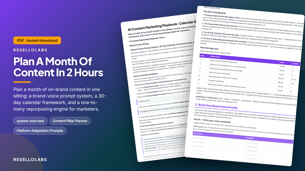 AI Content Marketing Playbook: Calendar & Prompts cover