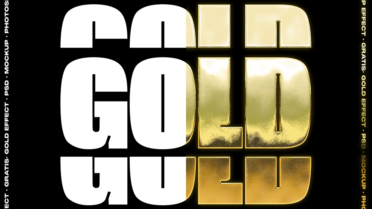 Gold · Text Effect · PSD