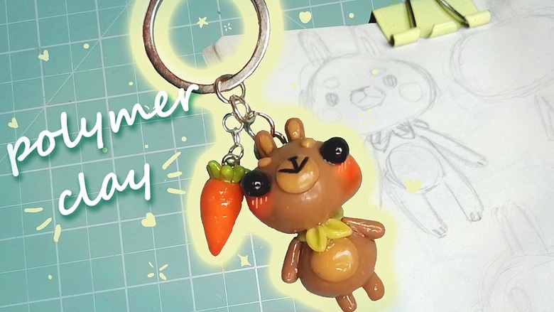 POLYMER CLAY: Bunny Keychain