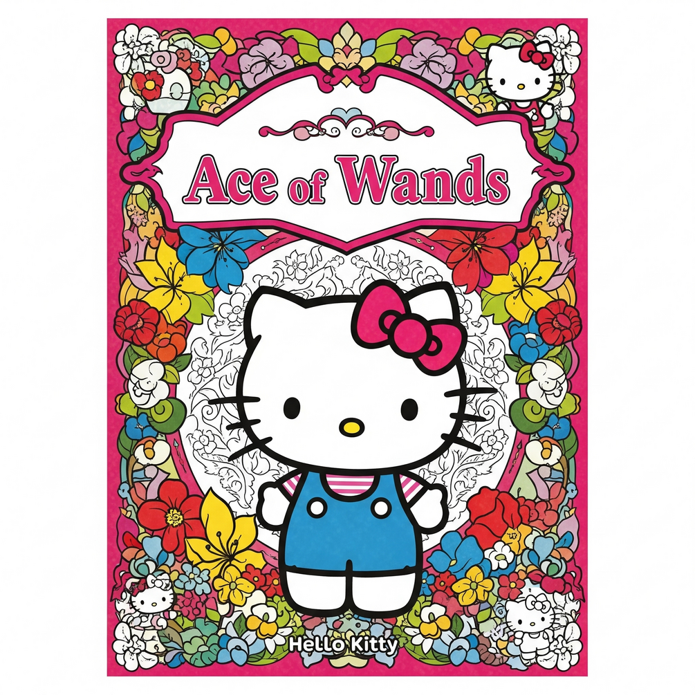 Hello Kitty Coloring Book Ace Of Wands 