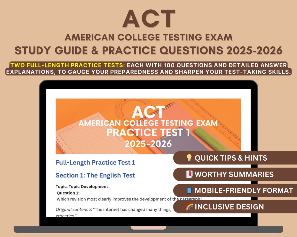ACT Prep Book 2025-2026: College Admissions Study Guide - Boost Scores ...