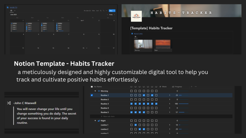 Notion habits tracker template