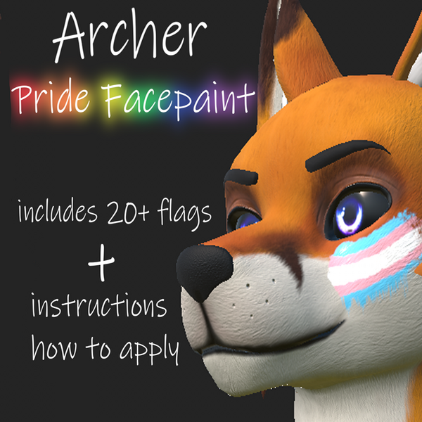 FREE Pride Face Paint - Foxipaws Archer Decal (20+ flags and instructions)