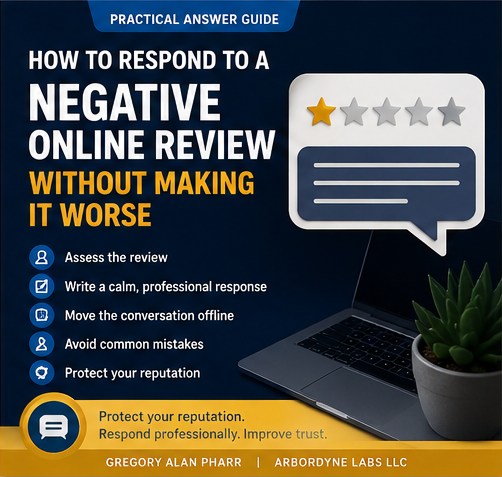 Negative online review response guide cover