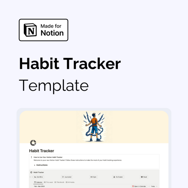 2024 Habit Tracker: Notion Template for Ultimate Goal Achievement Image