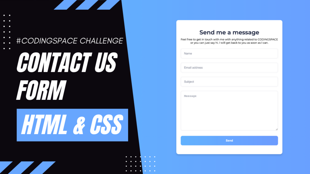 Contact Us Form using HTML, CSS and JavaScript