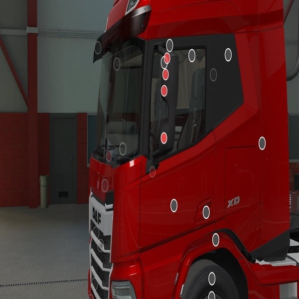 ~[main mirrors tuning part] DAF XD mirrors with slots by WC007 D3SIGN
