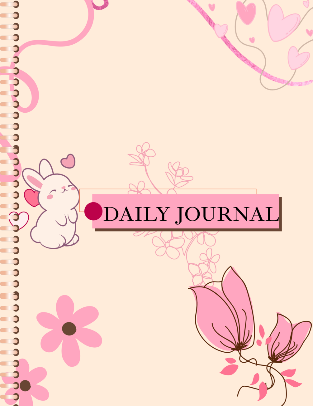 Pink Floral Journal Cover | Aesthetic Printable Journal Page | K2 Creation
