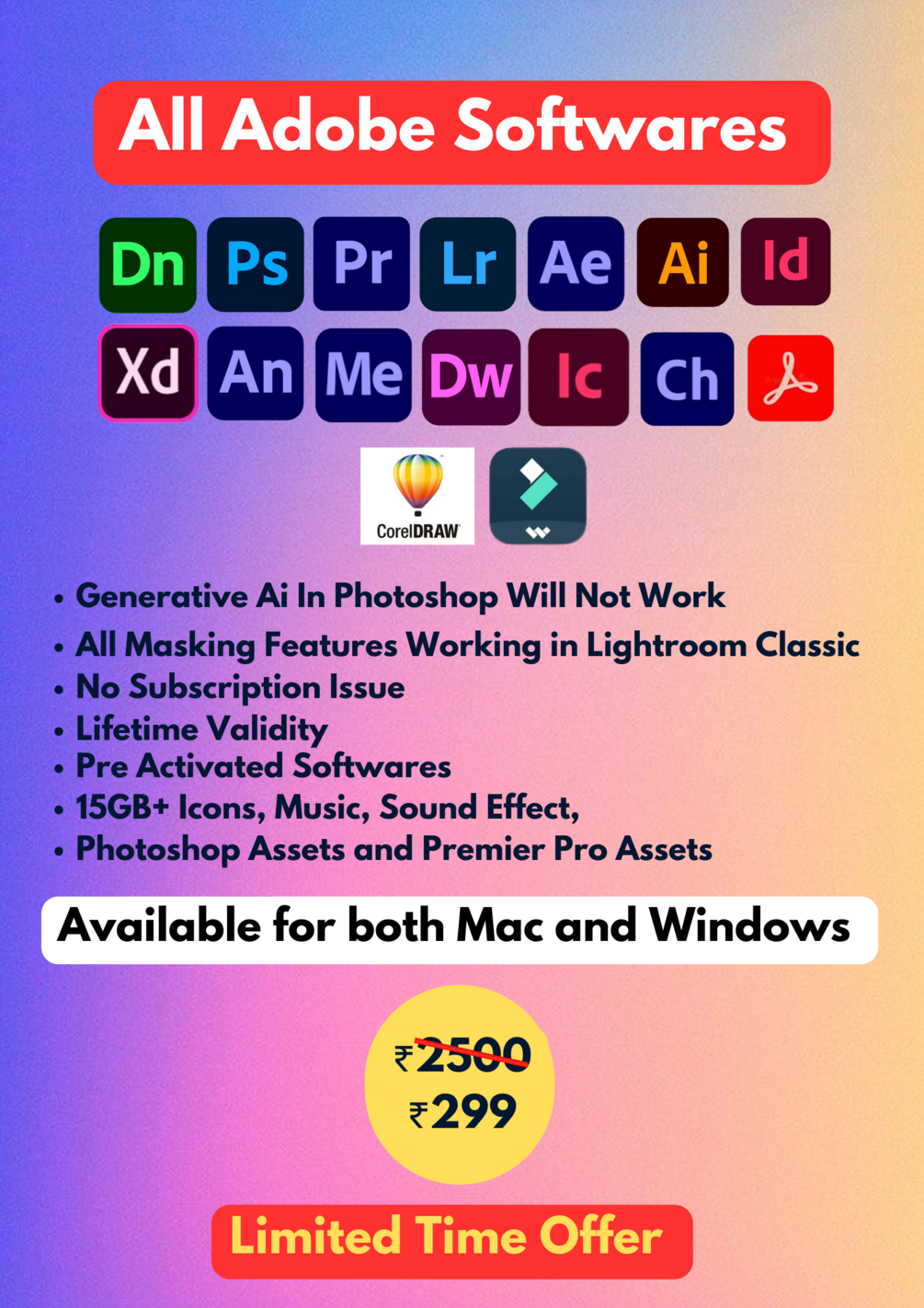 All adobe softwares for windows