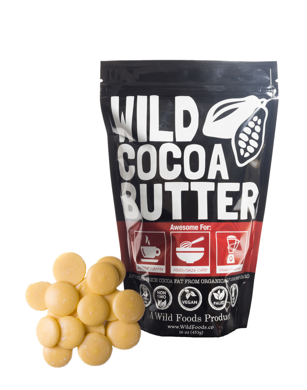 Wild Cocoa Butter Wafers 8oz AutoShip Free Shipping