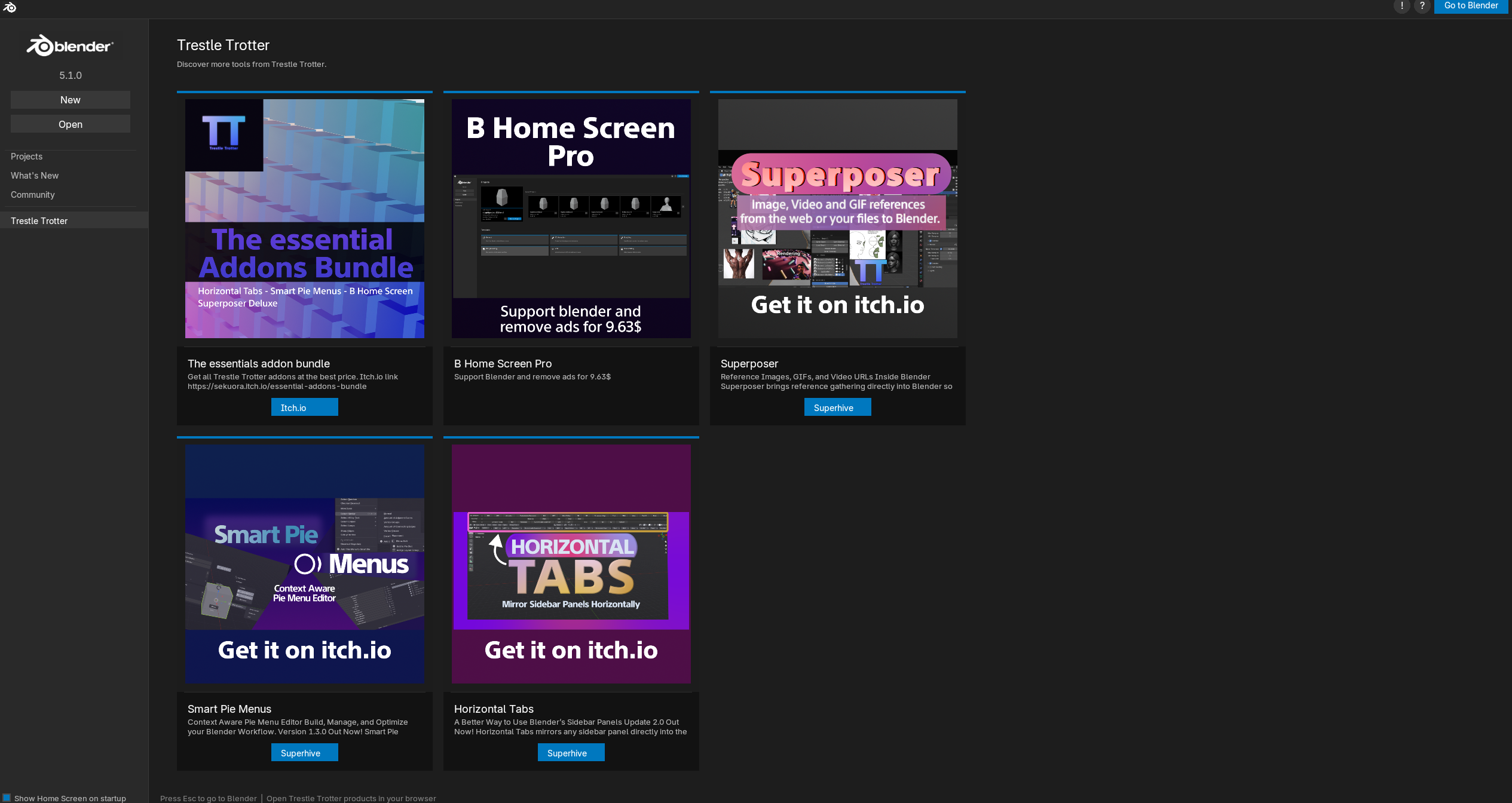 b home screen trestle trotter tab
