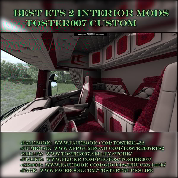 Interior Scania RJL RED HOLLAND ETS 2 #17 by Toster007
