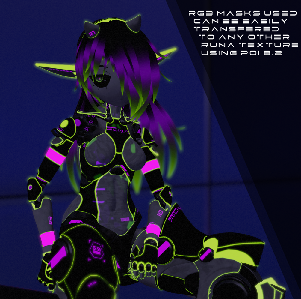 VRC] Runa/Luna Rave Texture Set - AudioLink