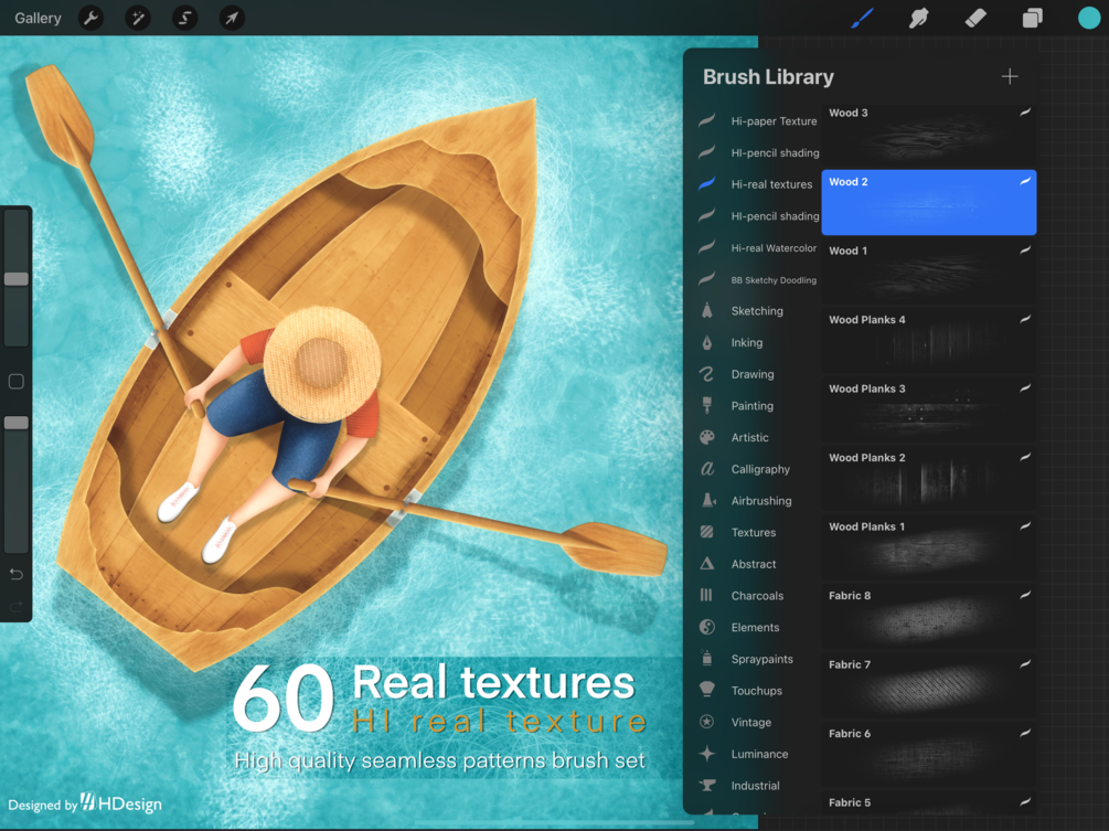 Procreate real texture brushes by Hdesign