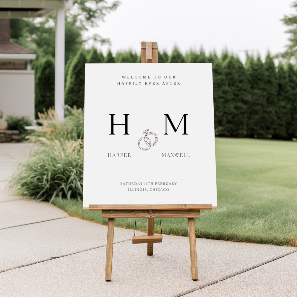 Editable Classic Wedding Day Printable Large Signage Template Download ...