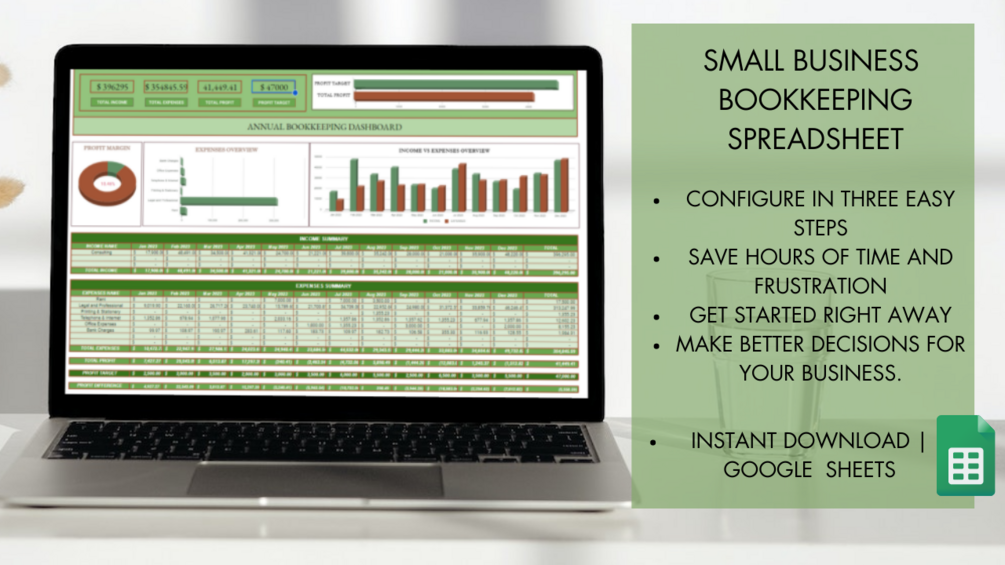 Small Business Bookkeeping Spreadsheet Template for Google Sheets