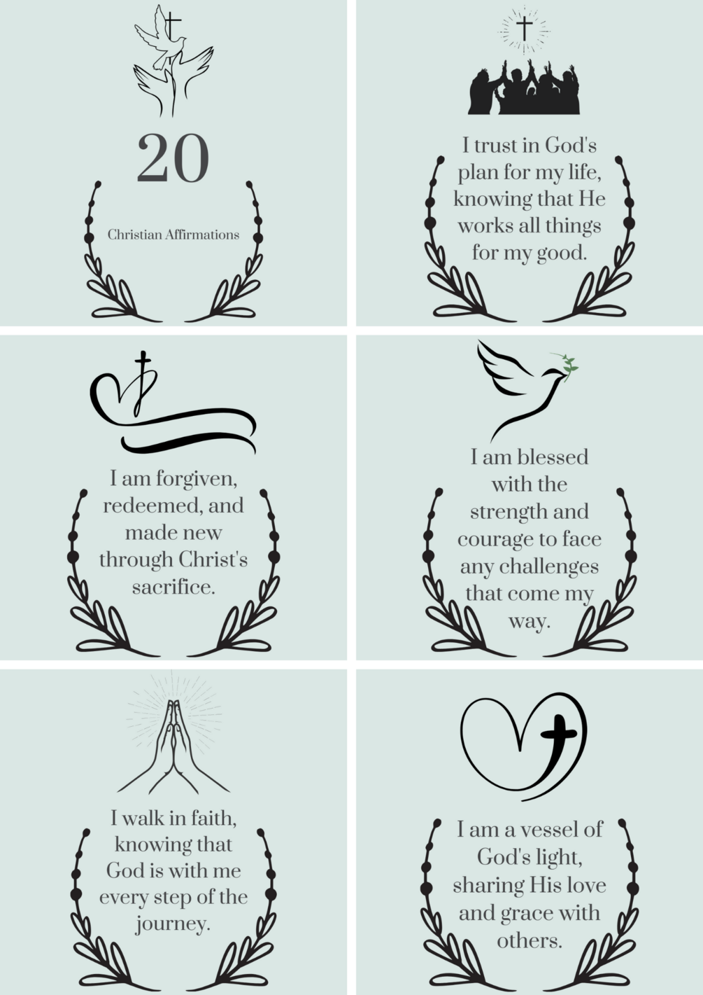 Christian affirmation cards