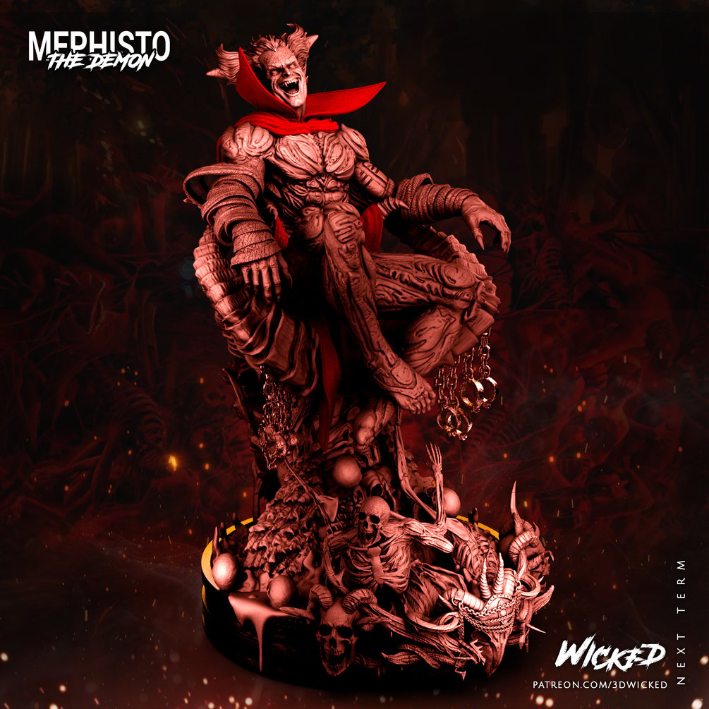 Wicked Marvel Mephisto Sculpture Tested And Ready For 3d Printing 2906