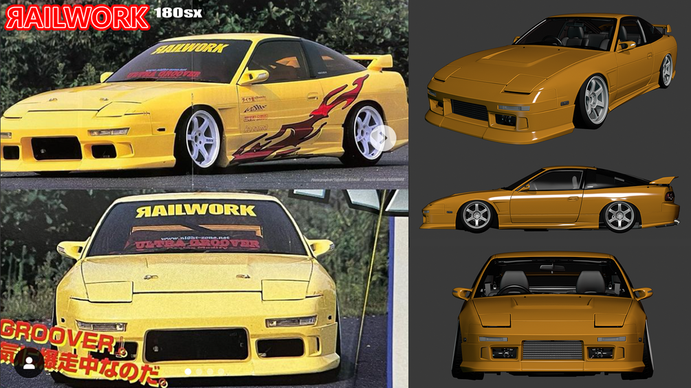 ЯailWork Body Kit for the GTS & GT7 180sx Base