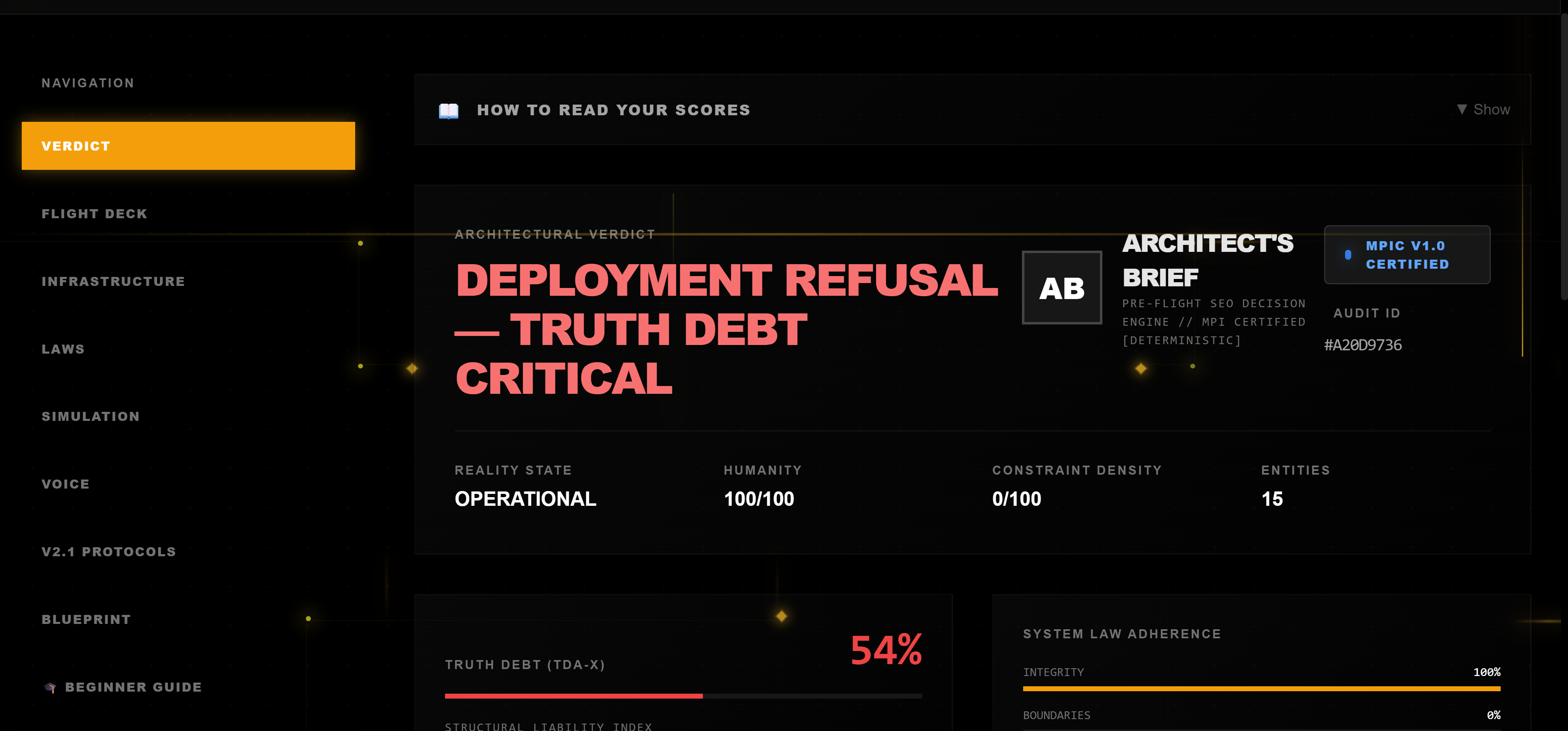 Pre-Flight SEO Audit Dashboard
