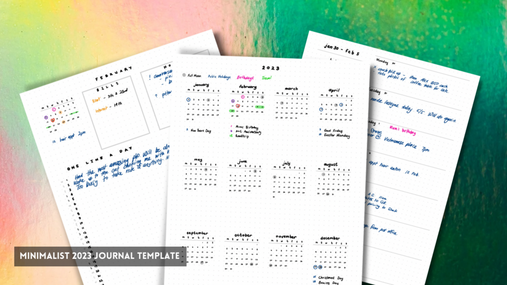 2023 GoodNotes Minimalist Bullet Journal Template